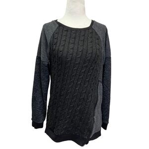 Sanctuary Grey/Black Crew Neck Long Sleeve Sweater Size XS